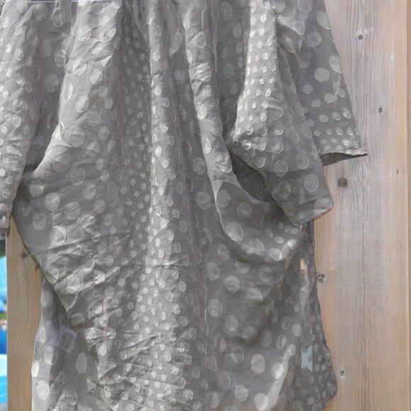 Sheer Olive Green Button Up Blouse Women's Size Large BUBBLE TEA BLISS - Picture 5 of 5